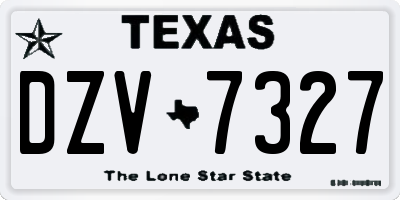 TX license plate DZV7327