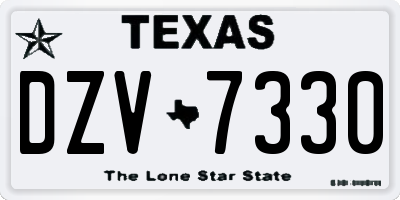 TX license plate DZV7330