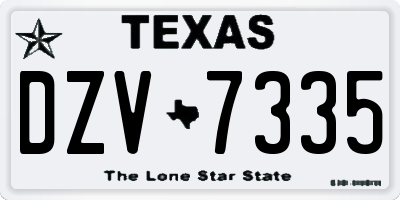 TX license plate DZV7335
