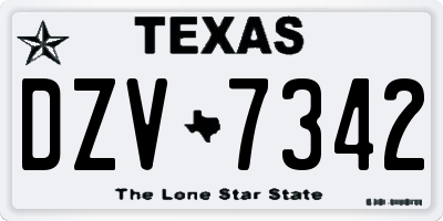 TX license plate DZV7342