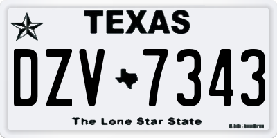 TX license plate DZV7343