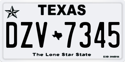 TX license plate DZV7345