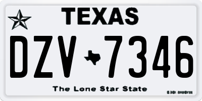 TX license plate DZV7346