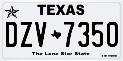 TX license plate DZV7350