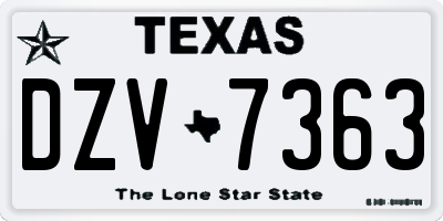 TX license plate DZV7363