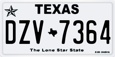 TX license plate DZV7364
