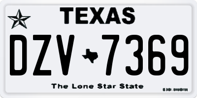 TX license plate DZV7369