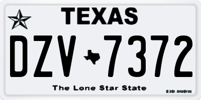 TX license plate DZV7372