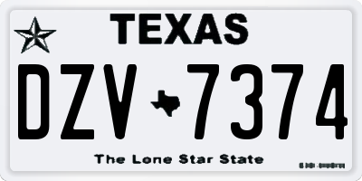 TX license plate DZV7374