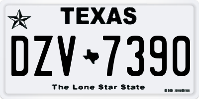 TX license plate DZV7390