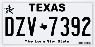 TX license plate DZV7392