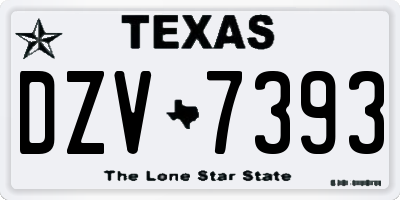 TX license plate DZV7393