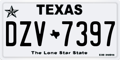 TX license plate DZV7397