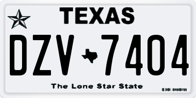 TX license plate DZV7404