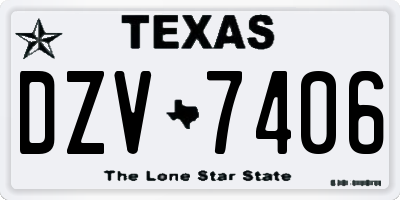 TX license plate DZV7406