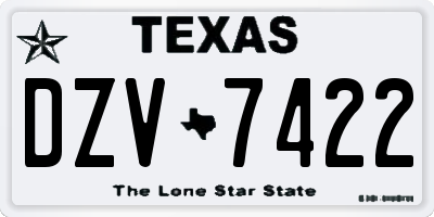 TX license plate DZV7422