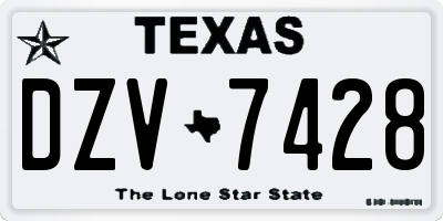 TX license plate DZV7428