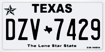 TX license plate DZV7429