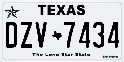 TX license plate DZV7434