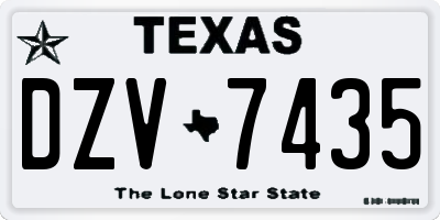 TX license plate DZV7435