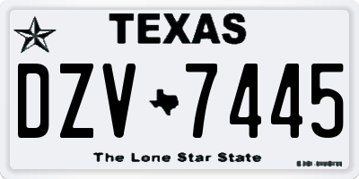 TX license plate DZV7445