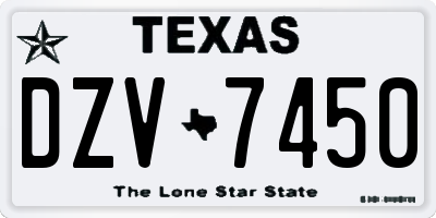 TX license plate DZV7450