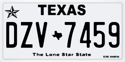 TX license plate DZV7459