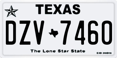 TX license plate DZV7460