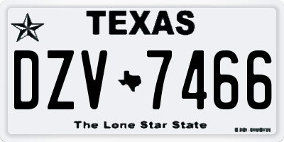 TX license plate DZV7466