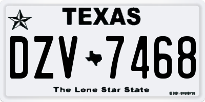 TX license plate DZV7468