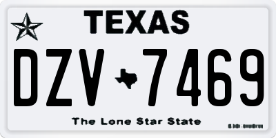 TX license plate DZV7469