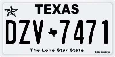 TX license plate DZV7471