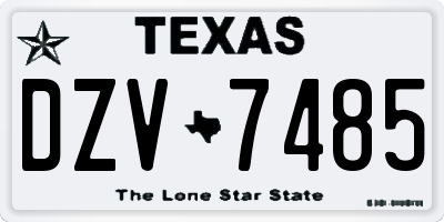 TX license plate DZV7485