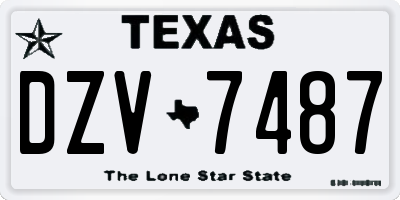 TX license plate DZV7487