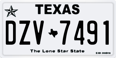 TX license plate DZV7491