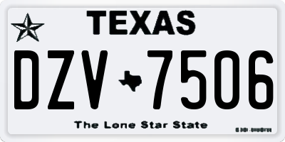 TX license plate DZV7506