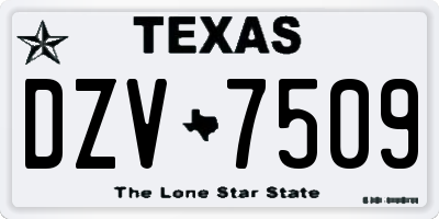 TX license plate DZV7509