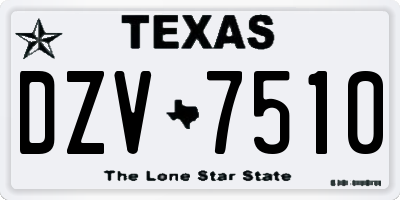 TX license plate DZV7510
