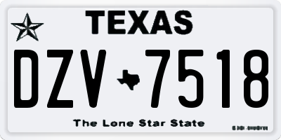 TX license plate DZV7518