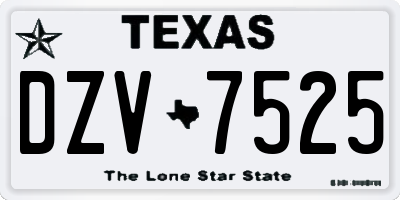 TX license plate DZV7525