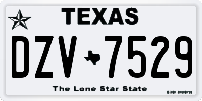 TX license plate DZV7529