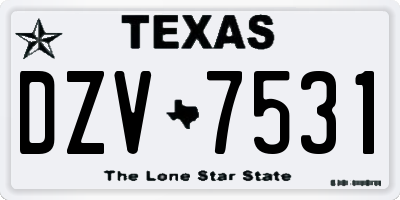 TX license plate DZV7531