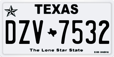 TX license plate DZV7532