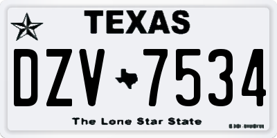 TX license plate DZV7534