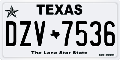 TX license plate DZV7536