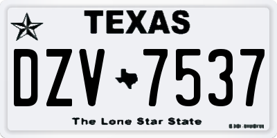 TX license plate DZV7537