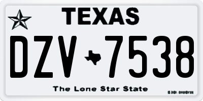TX license plate DZV7538
