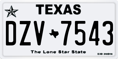 TX license plate DZV7543