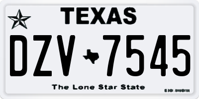 TX license plate DZV7545