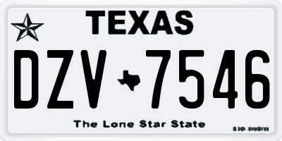 TX license plate DZV7546